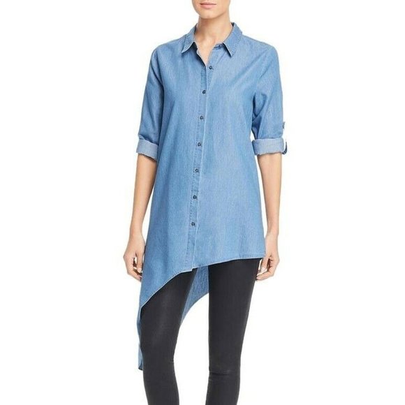 Kenneth Cole Tops - Kenneth Cole L Chambray Light Blue Top NWT AX26